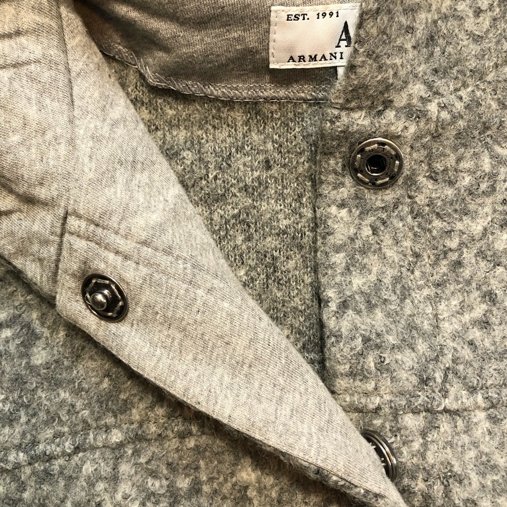 Vintage Armani Exchange Wool Hooded Teddy Jacket - Picture 9 of 17